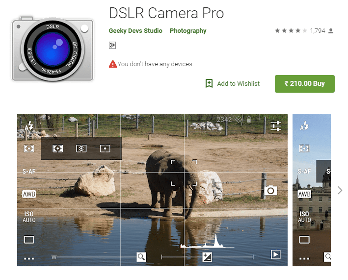 DSLR camera Pro android app